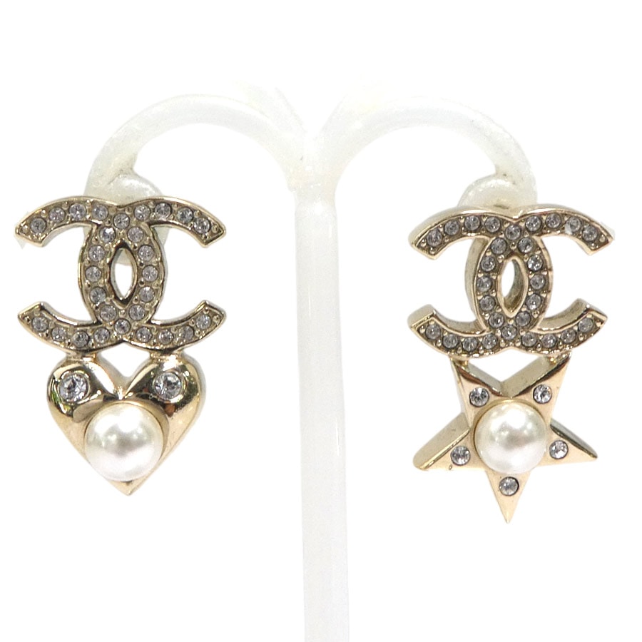 シャネル CHANEL ピアス メタル/ラインストーン/フェイクパール ゴールド レディース【中古】 56701i