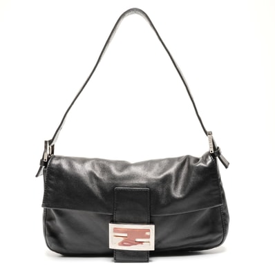 フェンディ FENDI ラムスキン レザー マンマバケット ショルダーバッグ【中古】