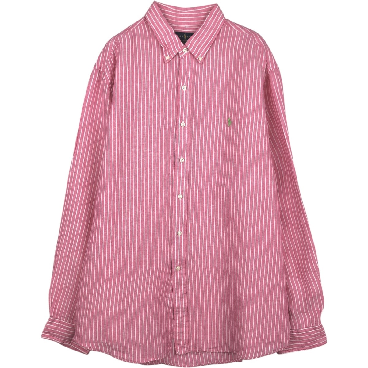 古着 ラルフローレン Ralph Lauren RALPH LAUREN ストライプ柄 長袖 リネン ボタンダウンシャツ メンズXXL相当/eaa660891