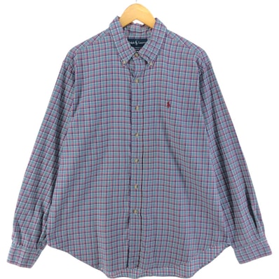 古着 ラルフローレン Ralph Lauren CLASSIC FIT 長袖 ボタンダウンチェックシャツ メンズXL相当/eaa520287