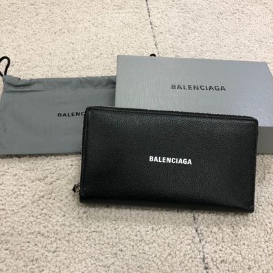 BALENCIAGA Cash Continental Wallet "Black/White"