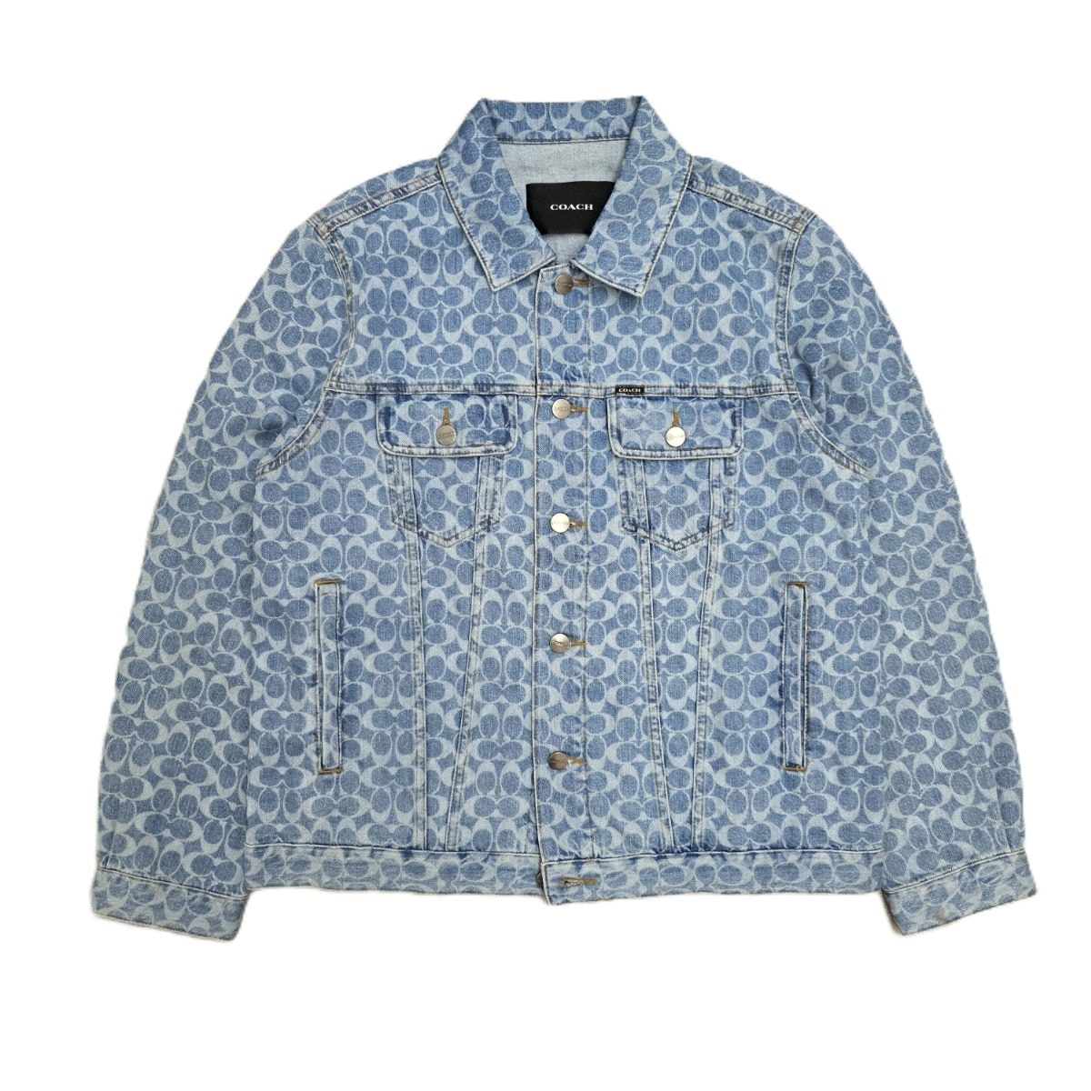 COACH コーチ シグネチャー Gジャン 総柄 デニムジャケット CY411 SDP M コットン ブルー  メンズ【中古】