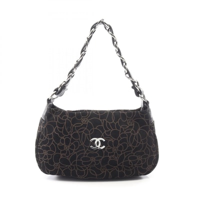 シャネル CHANEL カメリア ハンドバッグ バッグ スウェード ラムスキン(羊革) レディース ブラック系 【中古】