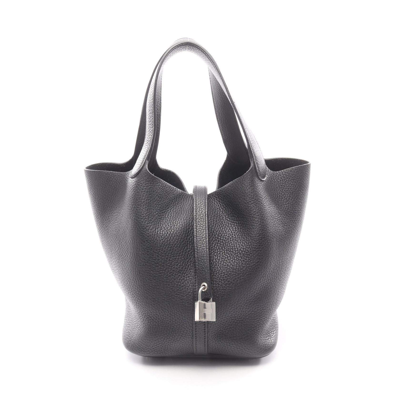 エルメス HERMES ピコタンロックMM ハンドバッグ バッグ レザー トリヨンクレマンス トリヨンクレマンス C刻印(2018年製造) レディース ブラック系 【中古】