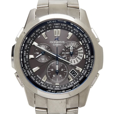 カシオ オシアナス 腕時計 OCW-M700 クオーツ グレー文字盤 ステンレススチール レディース CASIO 【中古】