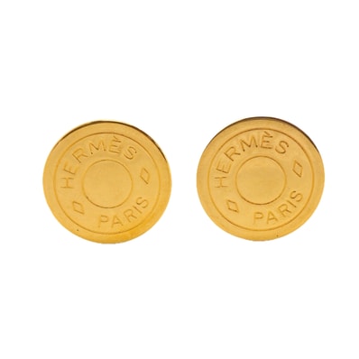 【6jkb0372】エルメス イヤリング セリエ GPメッキ ゴールド【中古】レディース