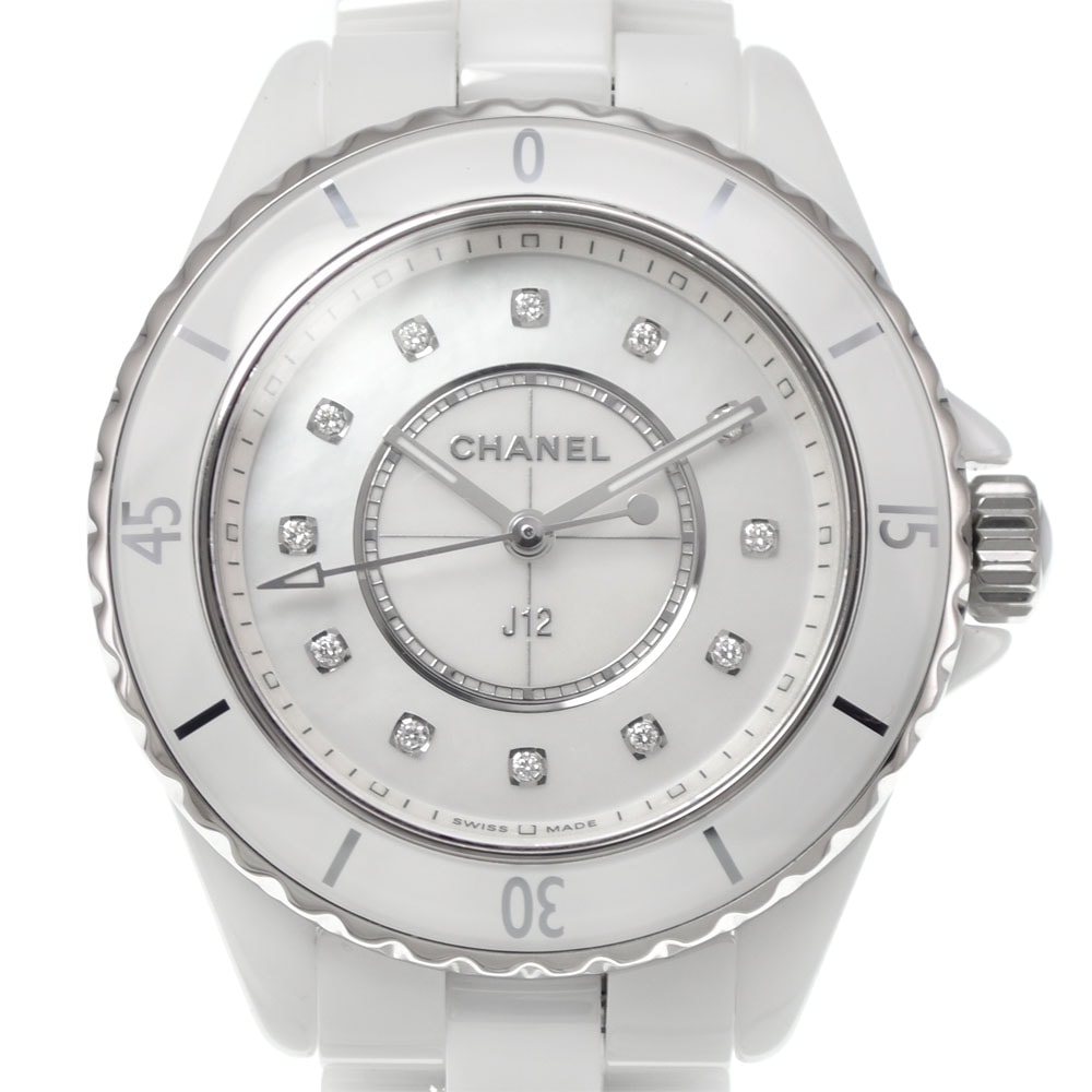 シャネル CHANEL H5704 J12 12P ダイヤモンド クォーツ ユニセックス 美品 M#145340