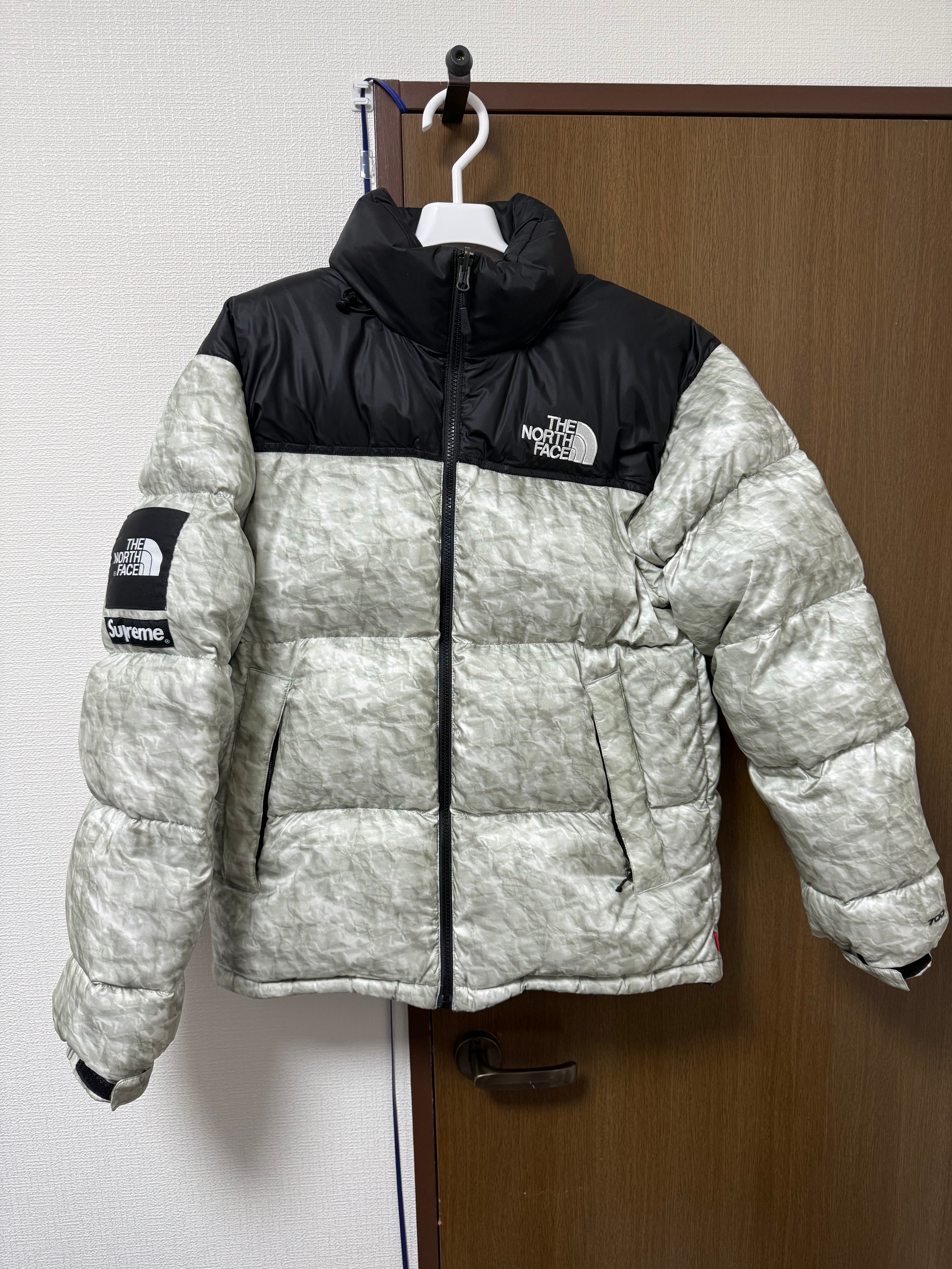 Supreme x The North Face Nuptse Jacket "White Paper Print"