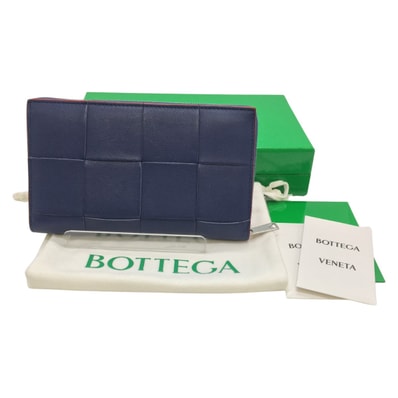 BOTTEGA VENETA ボッテガヴェネタ カセット ジップアラウンドウォレット ネイビー