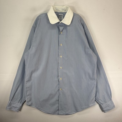古着 ブルックスブラザーズ Brooks Brothers USA製 長袖シャツ USA製 レクリック M ブルー系 無地 メンズ