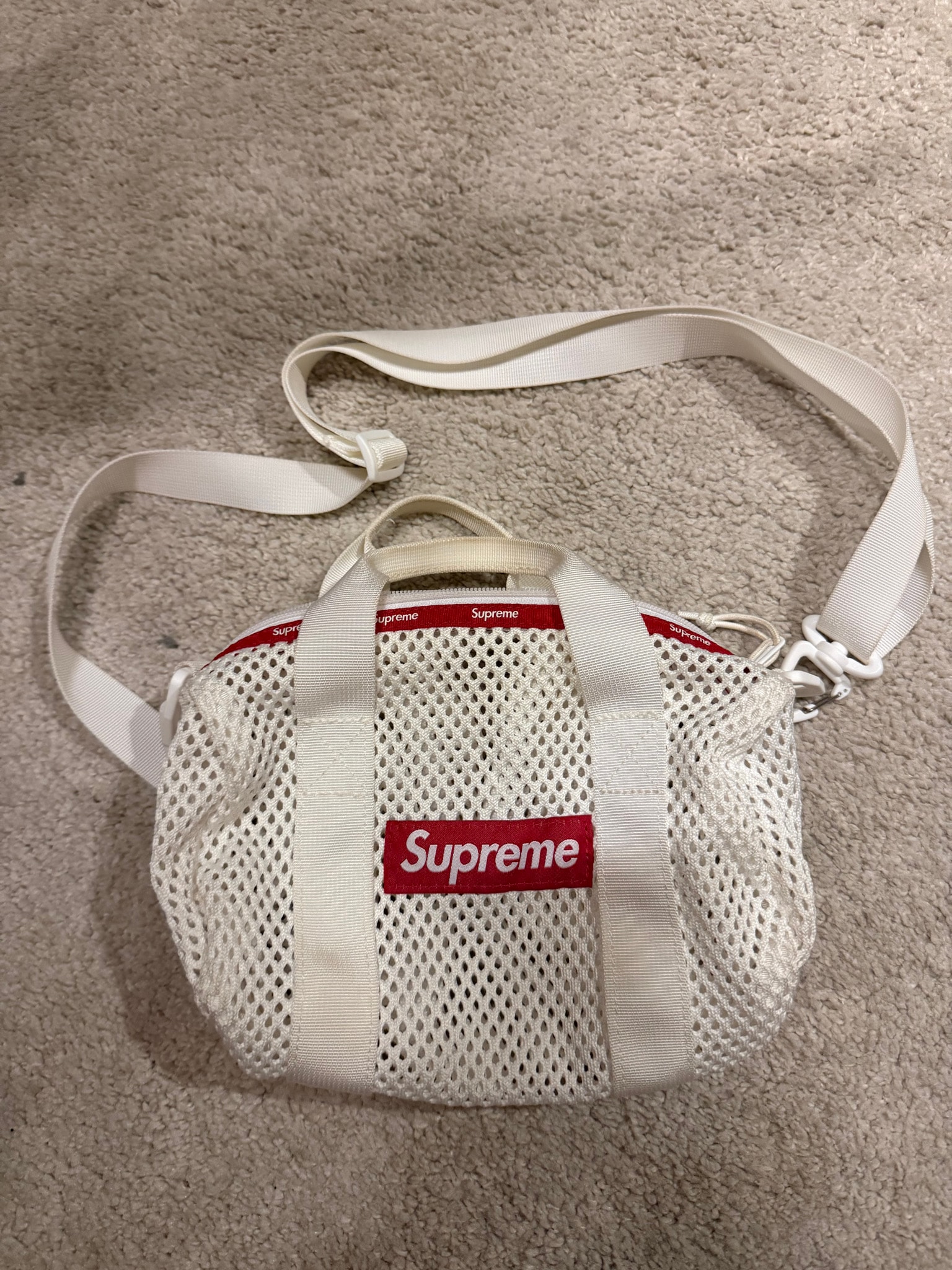 Supreme Mesh Mini Duffle Bag "White" (23SS)