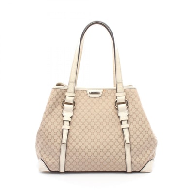 セリーヌ CELINE マカダム トートバッグ バッグ キャンバス レザー レディース ベージュ系 / アイボリー系 【中古】