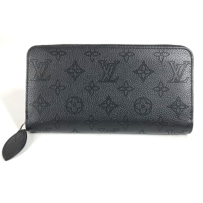 ルイヴィトン LOUIS VUITTON ジッピーウォレット M61867 モノグラムマヒナ ラウンドファスナー 長財布 モノグラムマヒナ ブラック 美品