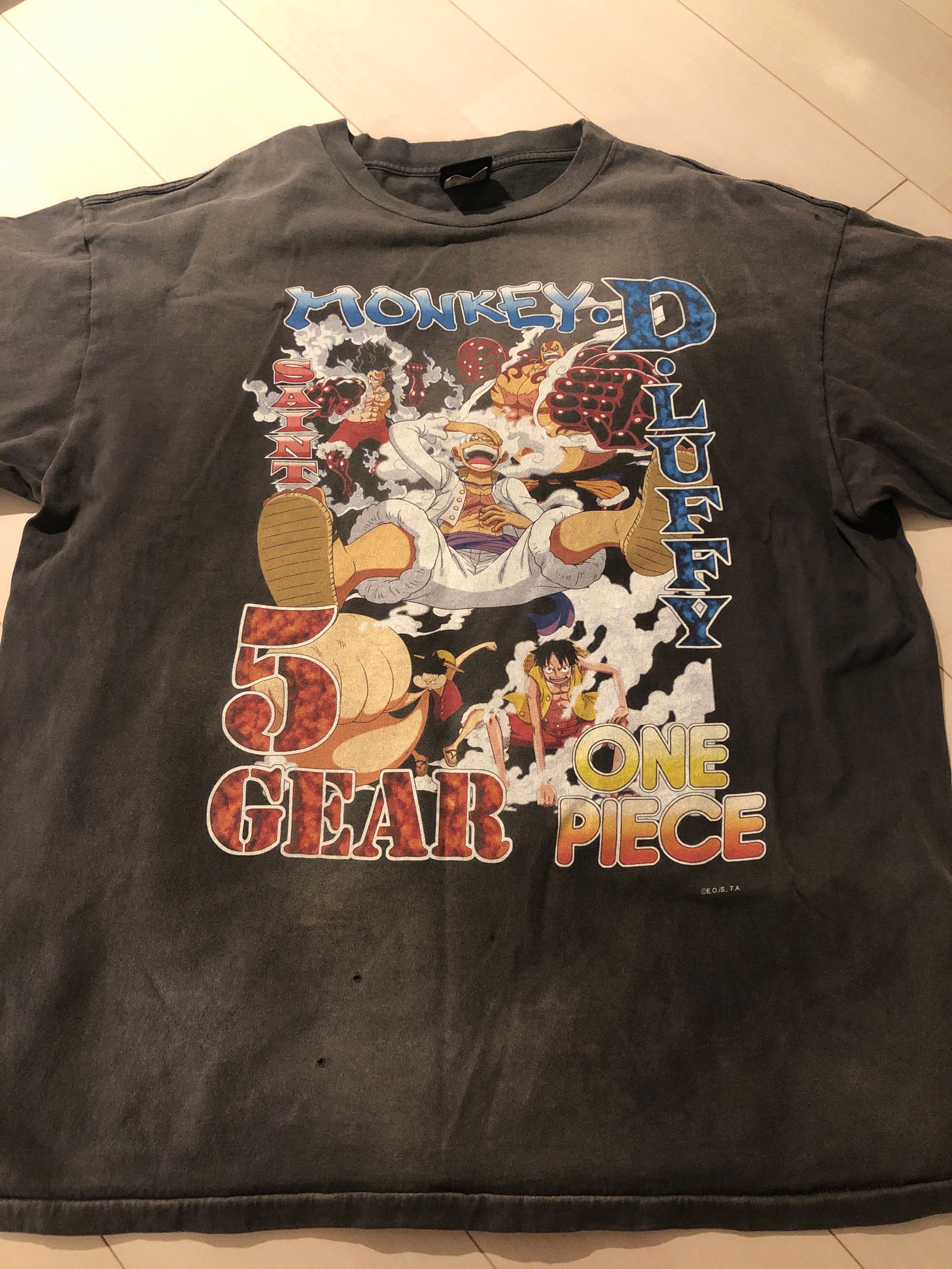 SAINT Mxxxxxx x ONE PIECE OP_SS T-Shirt/Luffy "Black"