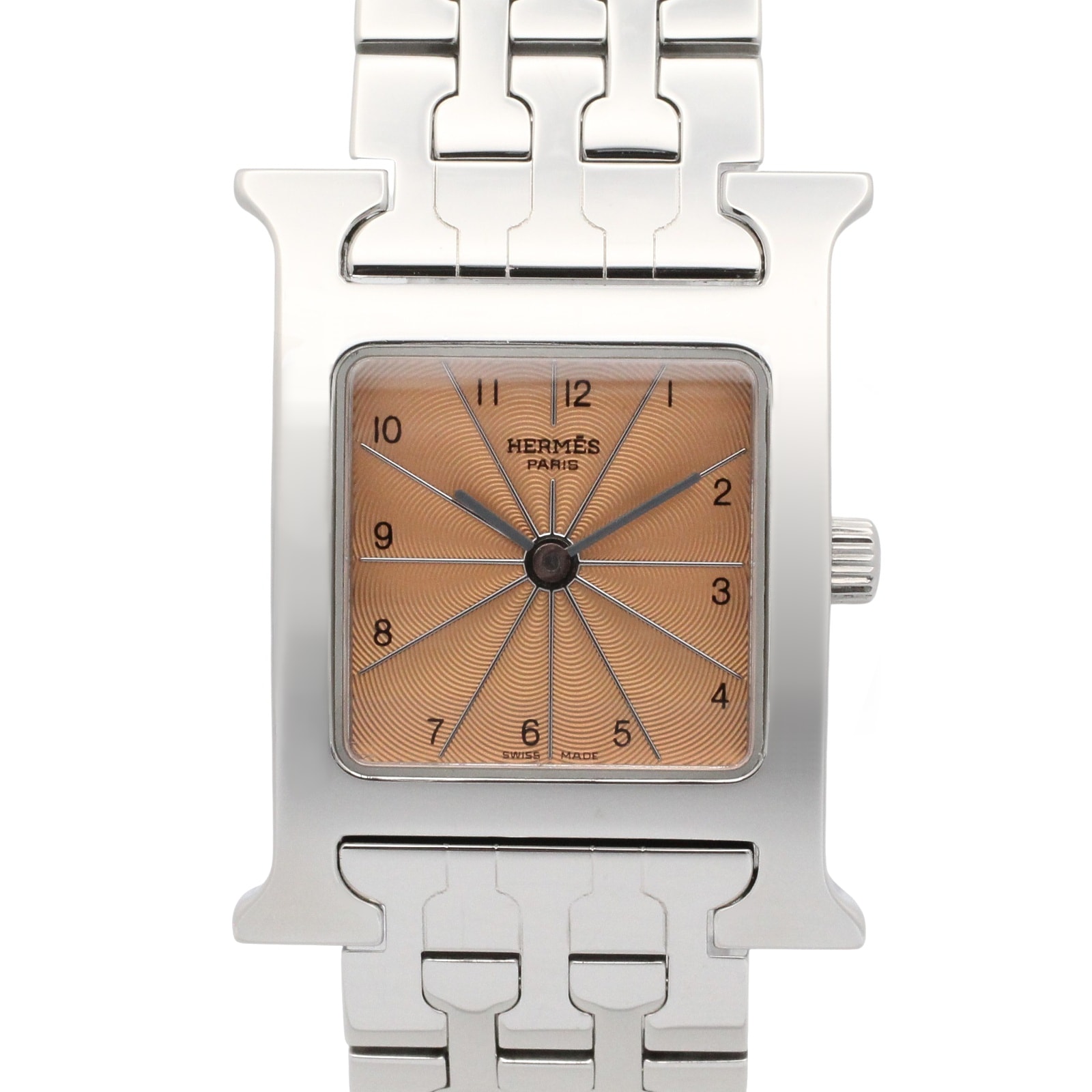 エルメス HERMES Hウォッチ 腕時計 時計 ステンレススチール レディース ピンク系 HH1.210 【中古】