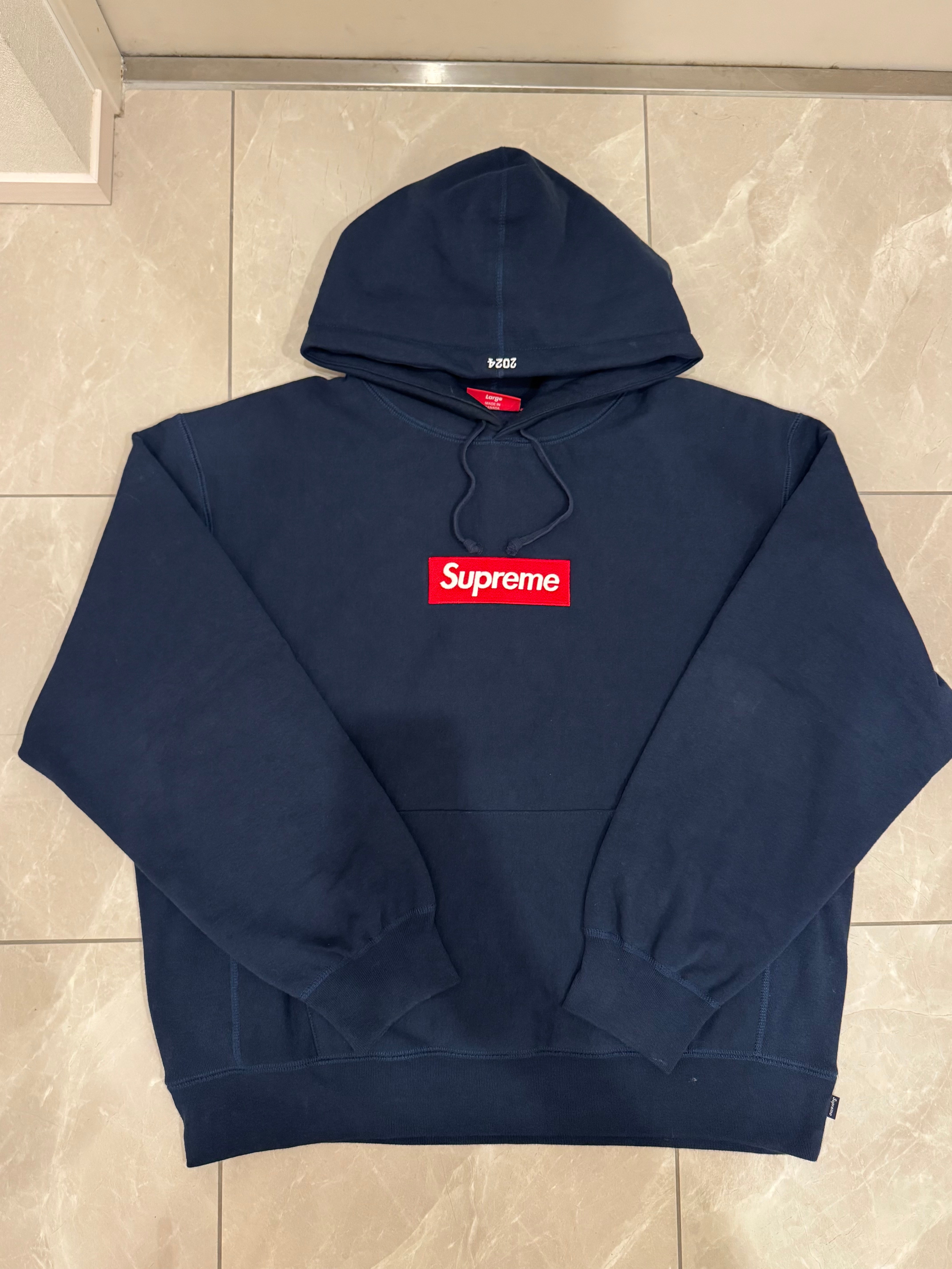 Supreme Box Logo Hooded Sweatshirt "Navy" (24FW)