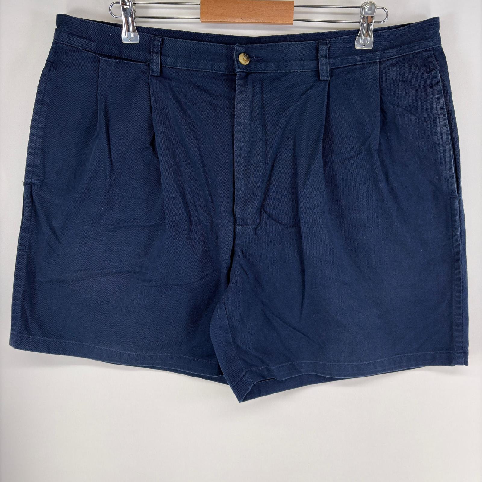 古着 90's/90年代 ノーティカ NAUTICA パンツ チノ ワンポイントロゴ ジッパーフライ ショーツ ハーフ w40 ネイビー系 メンズ