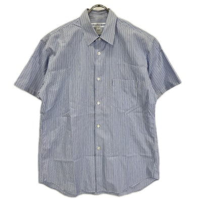 コムデギャルソンシャツ フランス製 CDGS7ST ライトブルー FOREVER S/S STRIPE SHIRT S