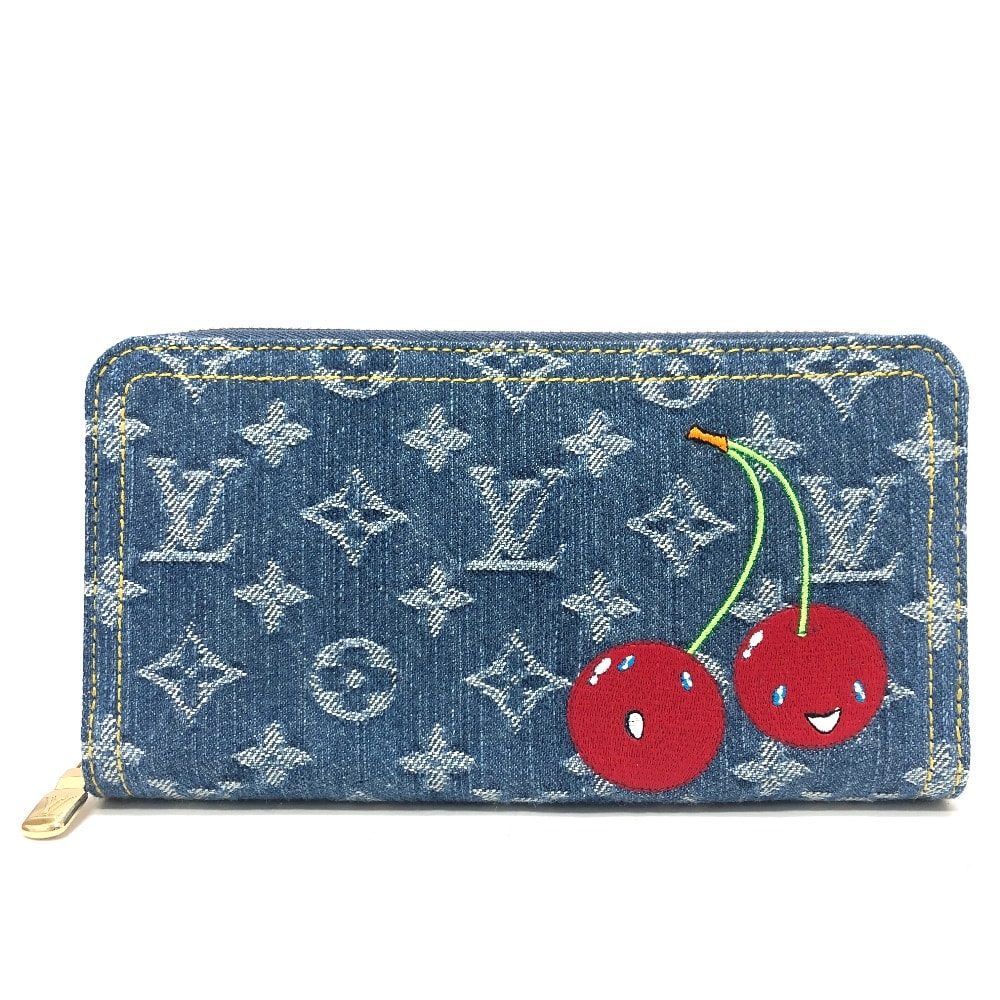 ルイヴィトン LOUIS VUITTON LV × TM ジッピー・ウォレット M23161 村上隆コラボ モノグラムデニム 財布 ウォレット サクランボ チェリー 長財布 ブルー 新品