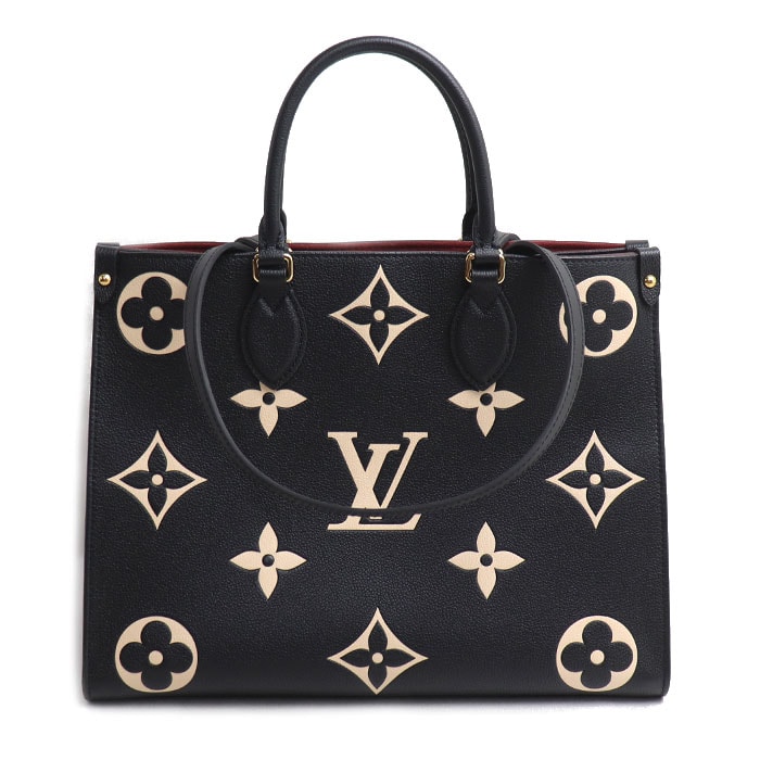 Louis Vuitton OnTheGo MM Bicolor Monogram Empreinte Leather "Noir/Beige"