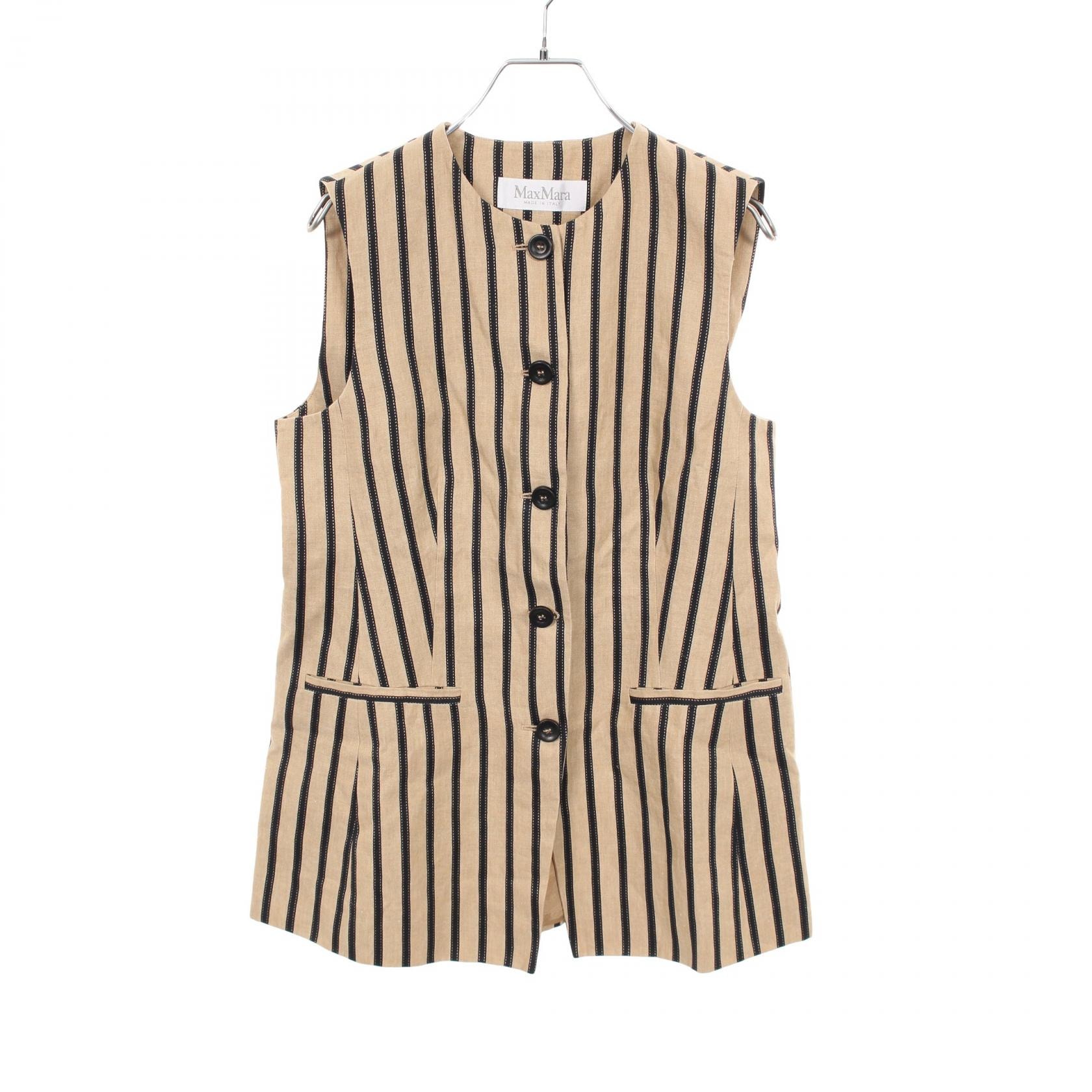 マックスマーラ MAX MARA RODEO ベスト 衣料品 トップス ファブリック コットン ビスコース レディース ベージュ系 / ブラック系 【中古】