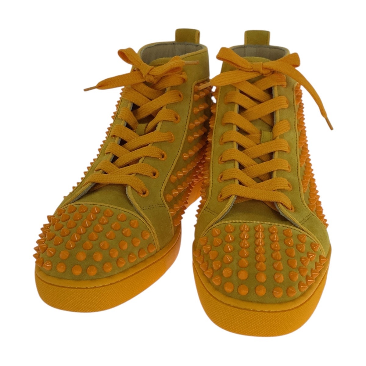 超美品 Christian Louboutin クリスチャンルブタン LOUIS ORLATO FLAT サイズ表記41/26cm イエロー スウェード スニーカー 岩田屋福岡本店限定 503975 【中古】