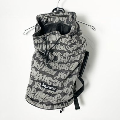 Supreme Fat Tip Jacquard Denim Backpack "Black"