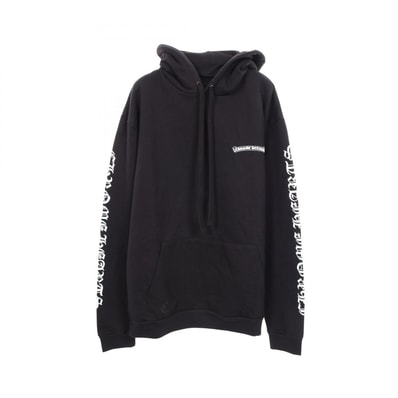 クロムハーツ CHROME HEARTS スクロールロゴ 裏起毛 パーカー 衣料品 トップス コットン メンズ ブラック系 【中古】