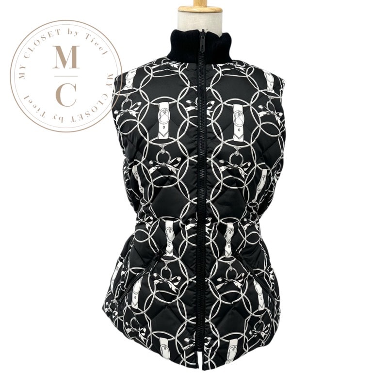 エルメス HERMES アウター ポリエステル ダウンベスト Promenade du Matin リバーシブル ブラック