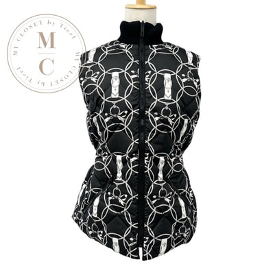 エルメス HERMES アウター ポリエステル ダウンベスト Promenade du Matin リバーシブル ブラック