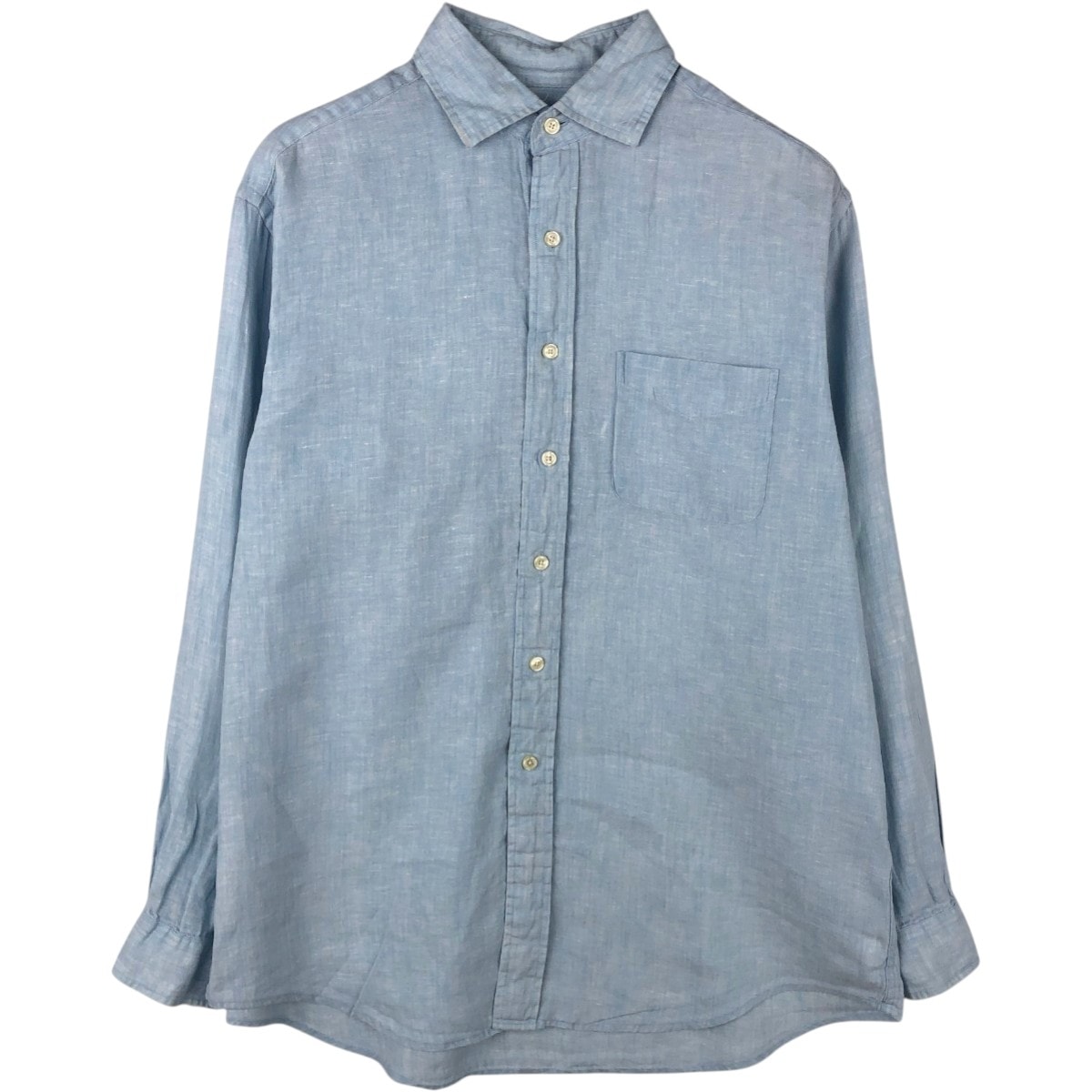 古着 ブルックスブラザーズ Brooks Brothers Est.1818 REGULAR FIT ワイドカラー 長袖 リネンシャツ メンズL相当/eaa668019