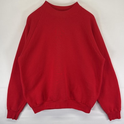 古着 90's/90年代 フルーツオブザルーム FRUIT OF THE LOOM USA製 スウェット ラグラン 大きいサイズ 無地 XL レッド メンズ