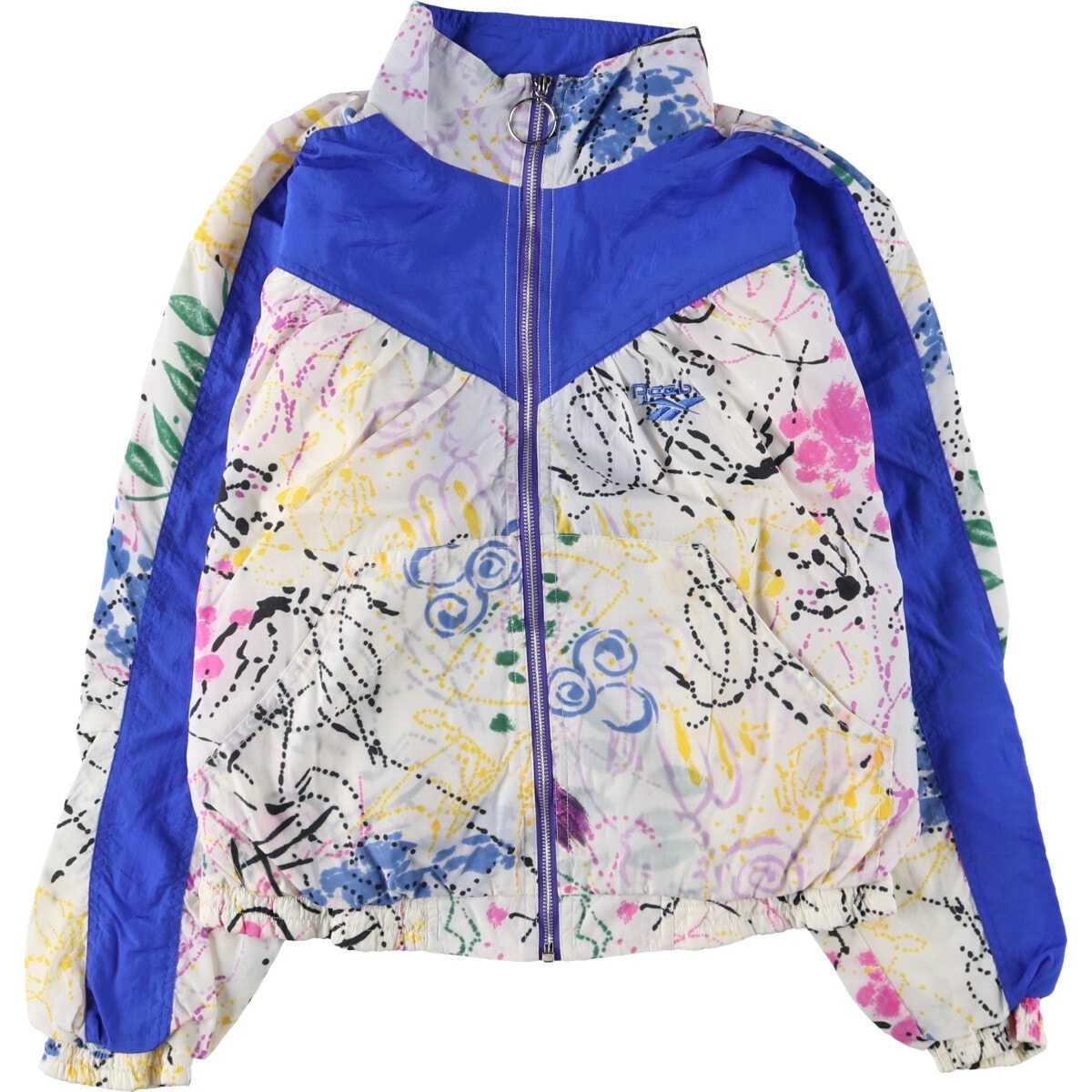 古着 90年代 リーボック Reebok 総柄 ナイロンジャケット メンズM相当 ヴィンテージ/eaa520581