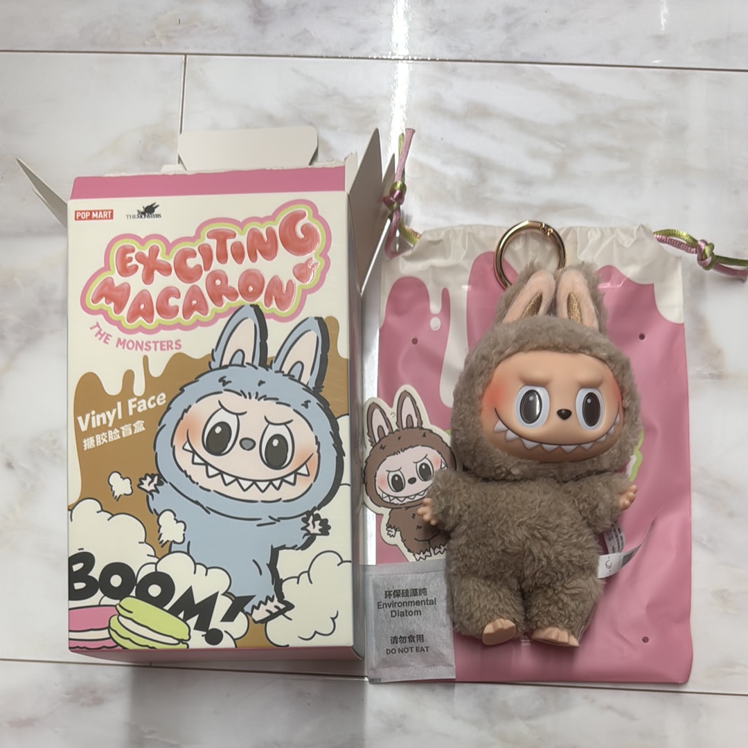 POP MART THE MONSTERS (LABUBU) Exciting Macaron Plush Series TOFFEE