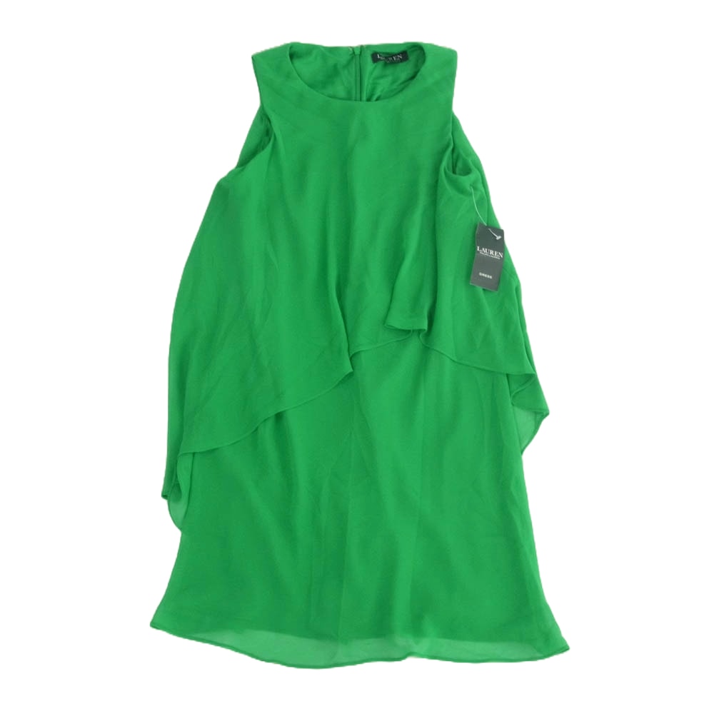 RALPH LAUREN ラルフローレン ワンピース シアー レイヤード ノースリーブ ワンピース グリーン系 4【新古品】【未使用】【中古】