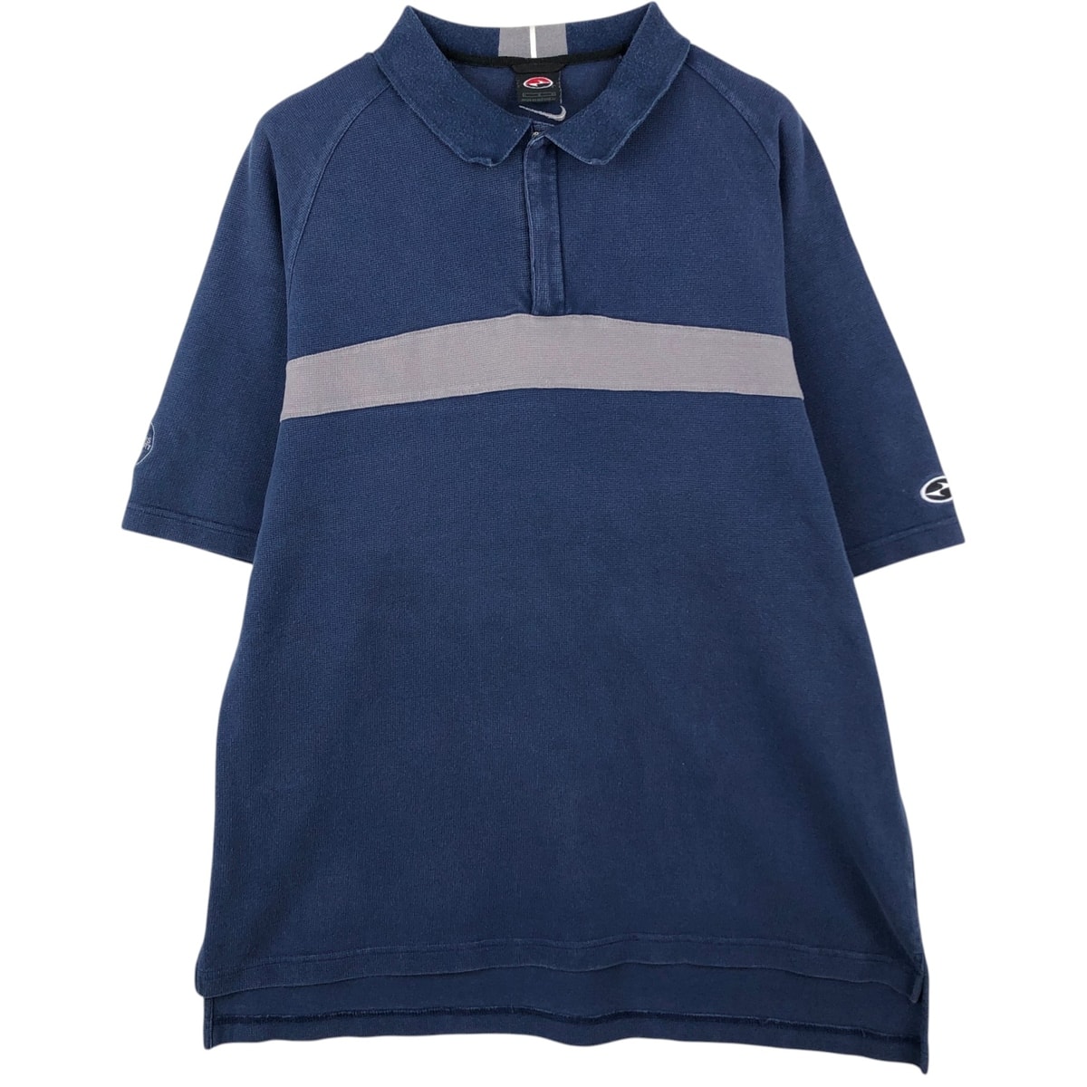 古着 90~00年代 ナイキ NIKE ワンポイント ハーフジップ 半袖 ポロシャツ メンズL相当 ヴィンテージ/eaa622746