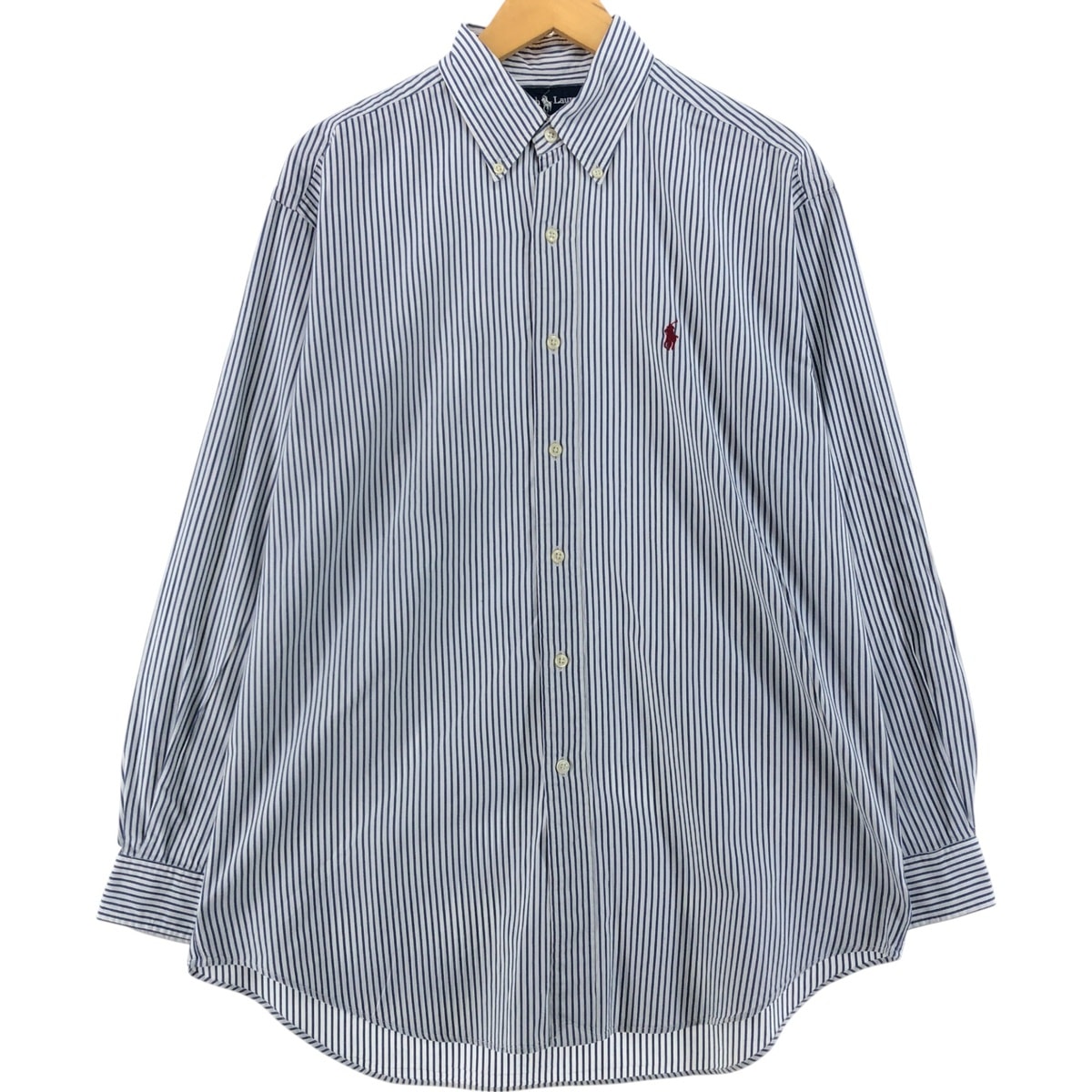 古着 ラルフローレン Ralph Lauren BLAIRE 長袖 ボタンダウンストライプシャツ メンズM相当/eaa536467