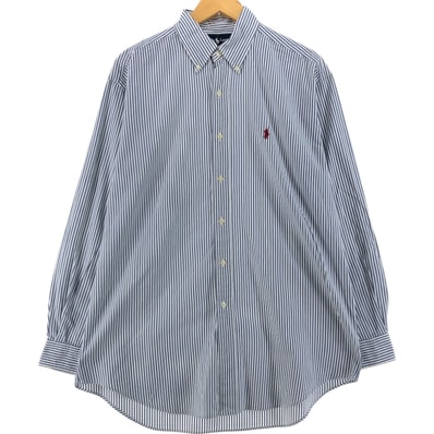 古着 ラルフローレン Ralph Lauren BLAIRE 長袖 ボタンダウンストライプシャツ メンズM相当/eaa536467