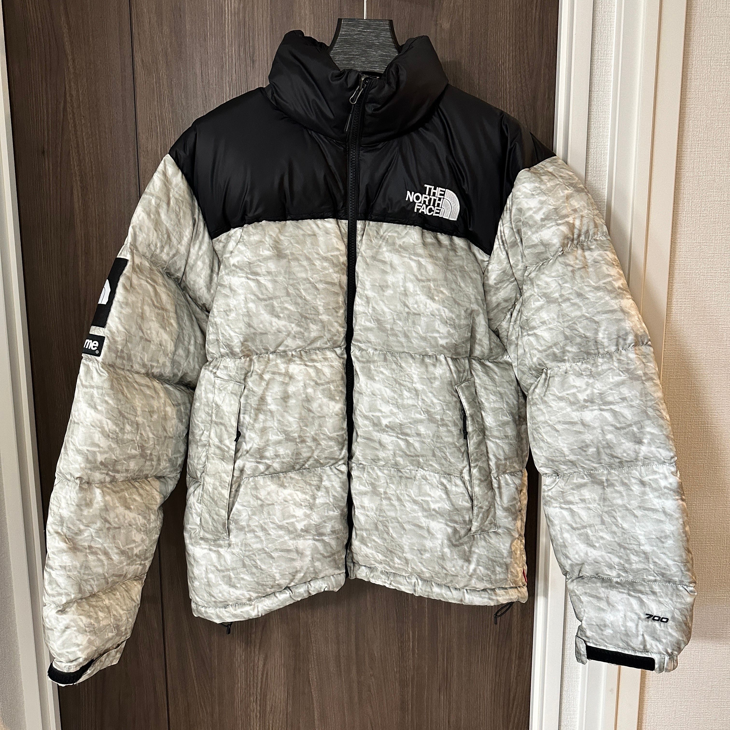 Supreme x The North Face Nuptse Jacket "White Paper Print"