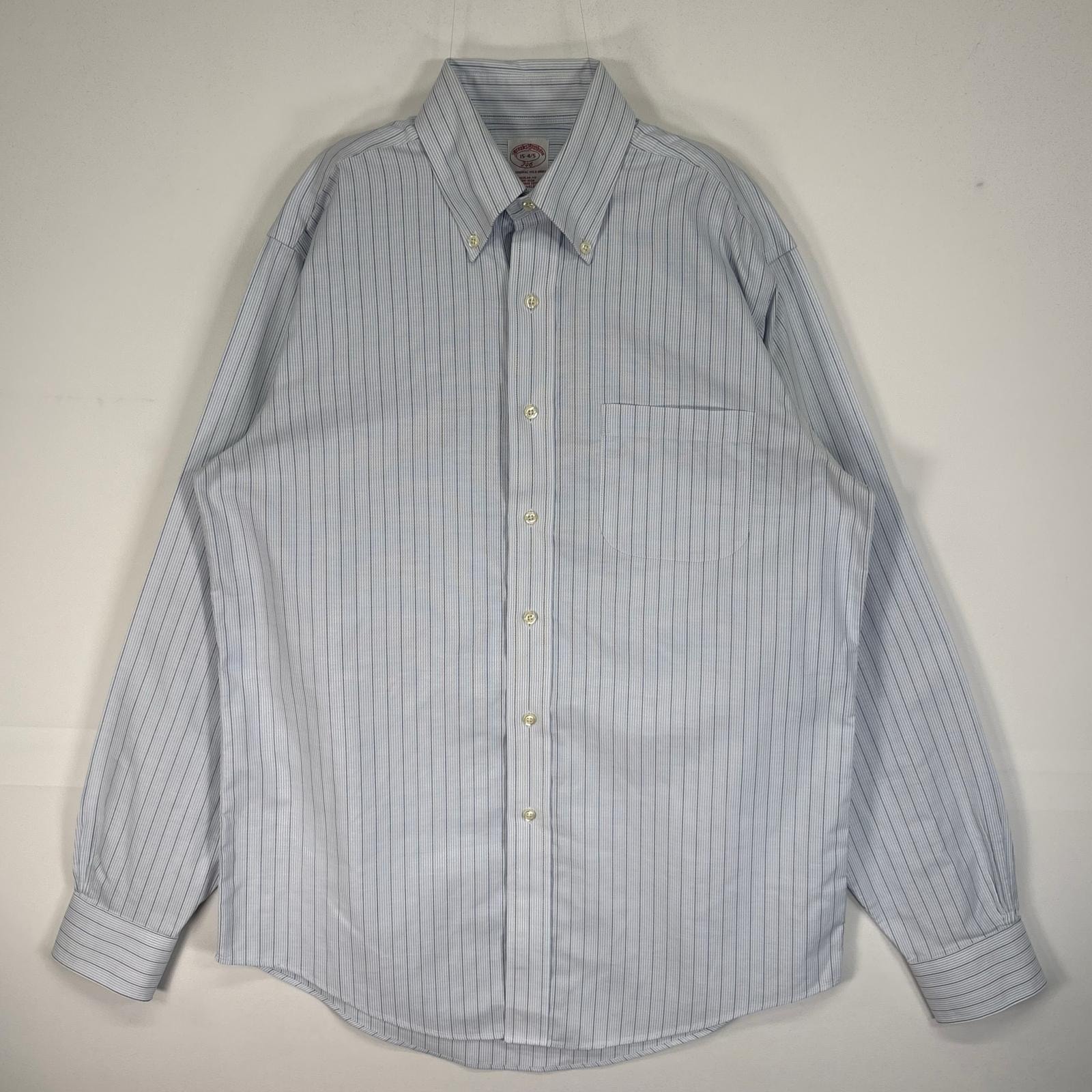 古着 ブルックスブラザーズ Brooks Brothers 長袖シャツ ストライプ 胸ポケ 346 M  水色系 マルチカラー メンズ