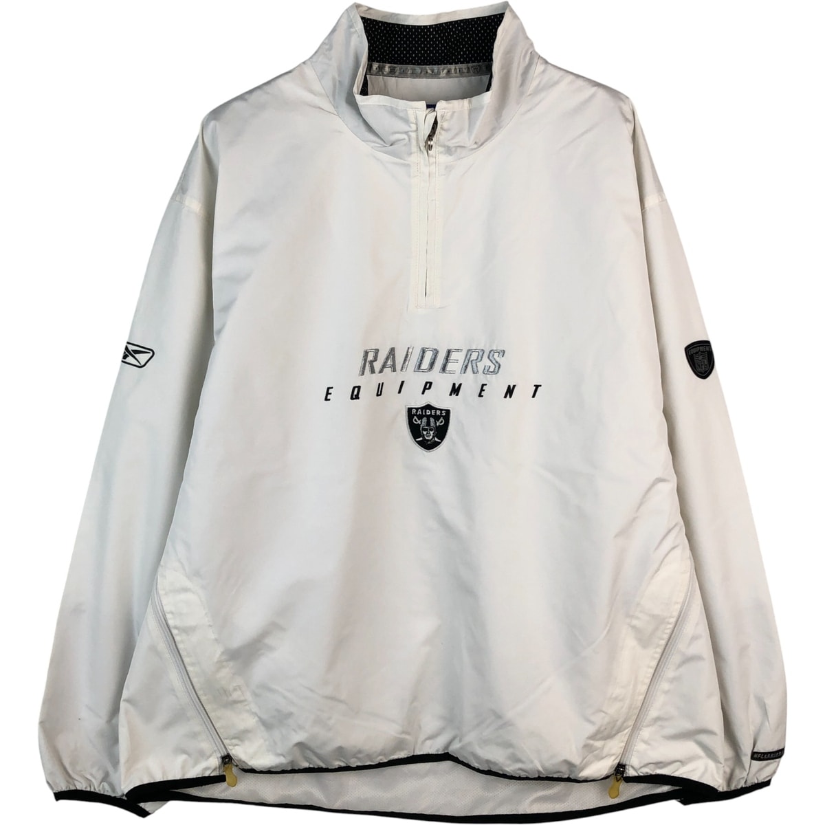 古着 リーボック Reebok NFL LAS VEGAS RAIDERS ラスベガスレイダース ハーフジップ ウォームアッププルオーバー メンズXL相当/eaa608881