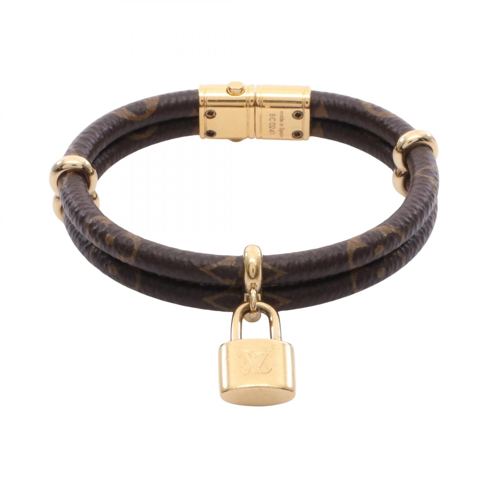 ルイ・ヴィトン LOUIS VUITTON ブラスレ キープ イット トゥワイス ブレスレット アクセサリー GP(ゴールドメッキ) PVCコーティングキャンバス レディース ゴールド系 / ブラウン系 【中古】
