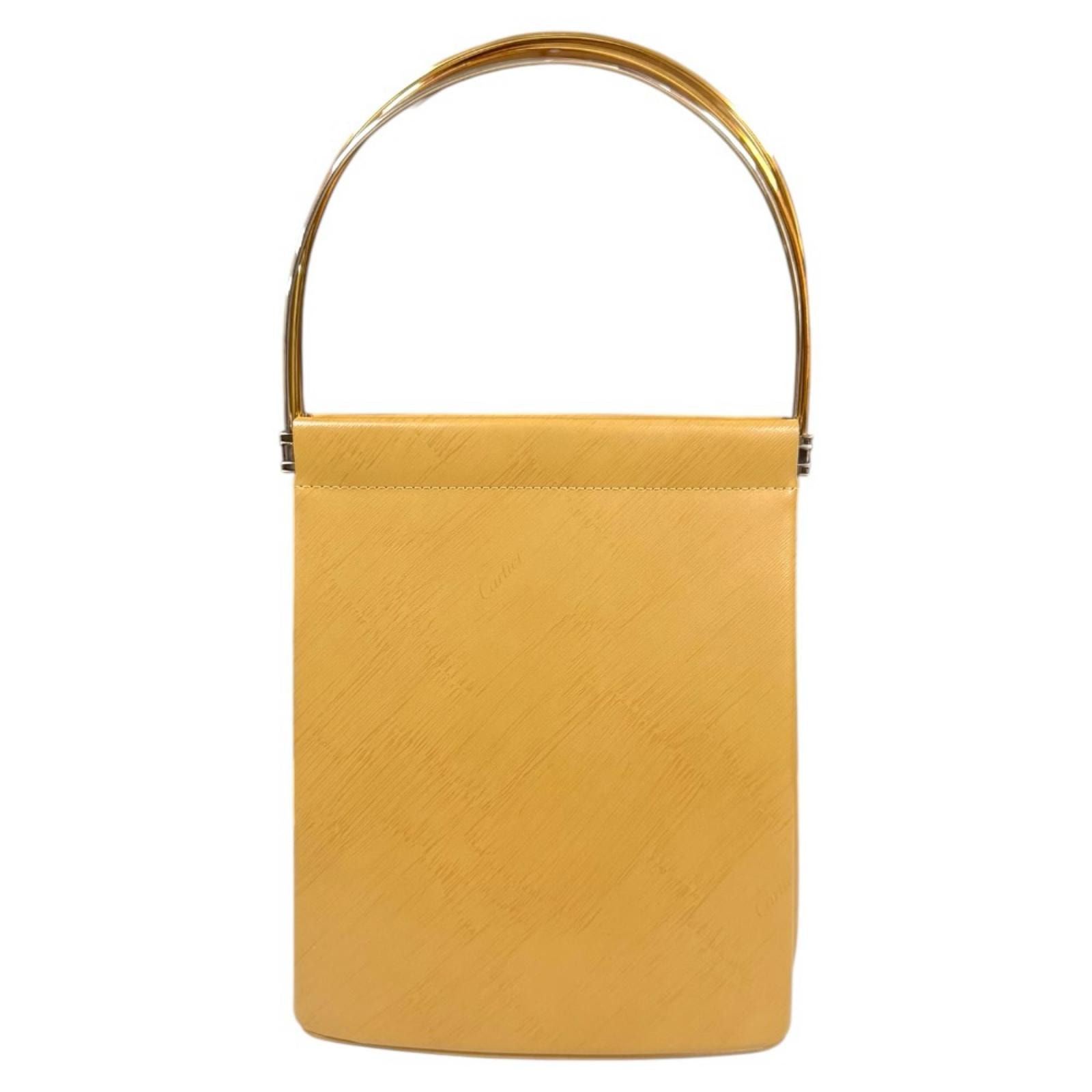 カルティエ トリニティ ハンドバッグ レザー ブラウン レディース CARTIER  中古