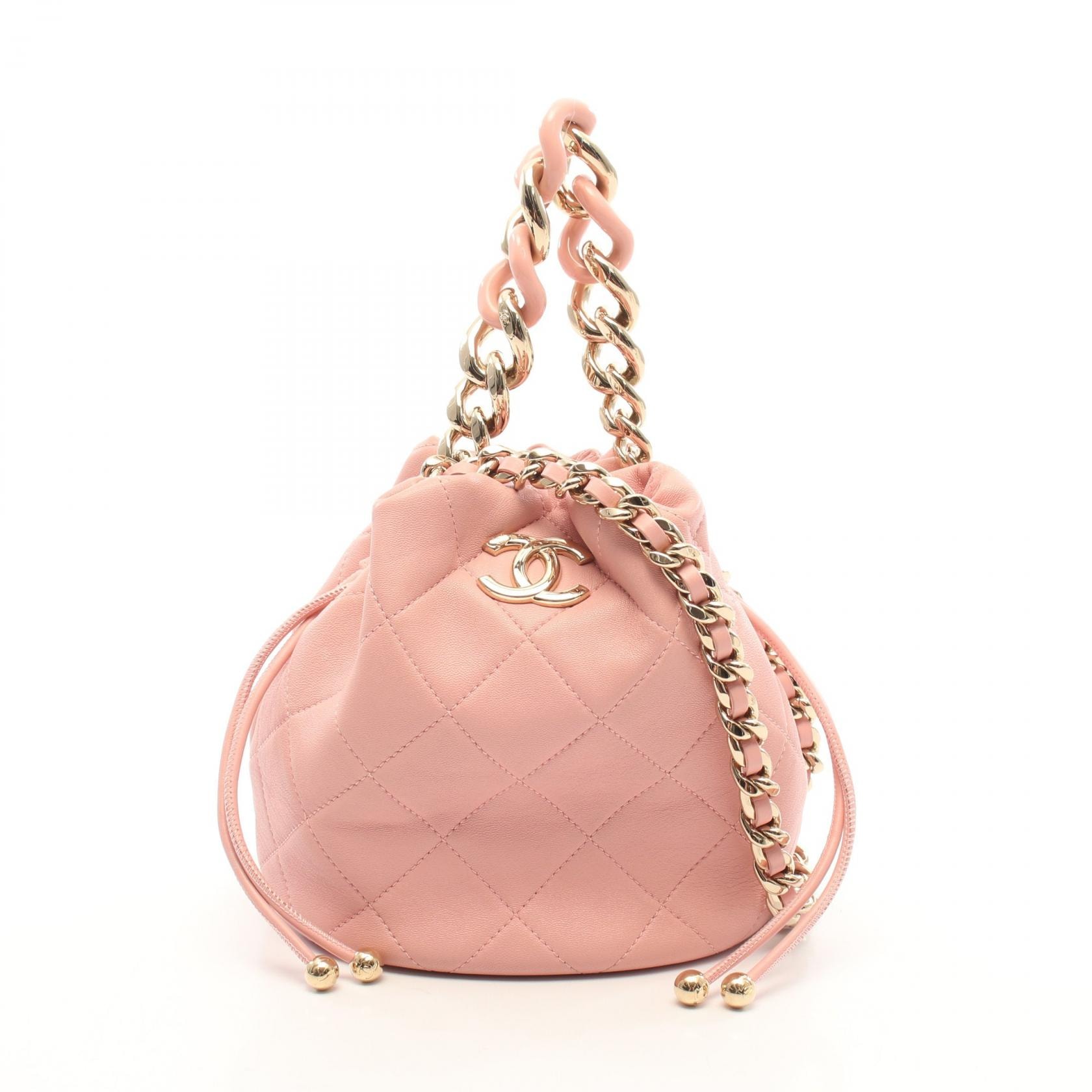 シャネル CHANEL マトラッセ ドローストリング 2WAY ショルダーバッグ バッグ レザー レディース ピンク系 AS2864 【中古】
