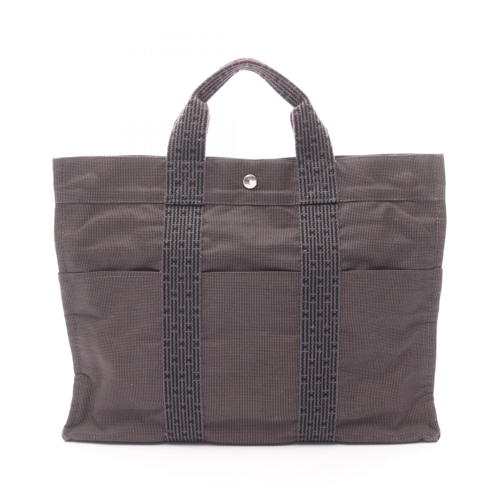 エルメス HERMES エールラインMM トートバッグ バッグ ナイロンキャンバス メンズ レディース グレー系 【中古】