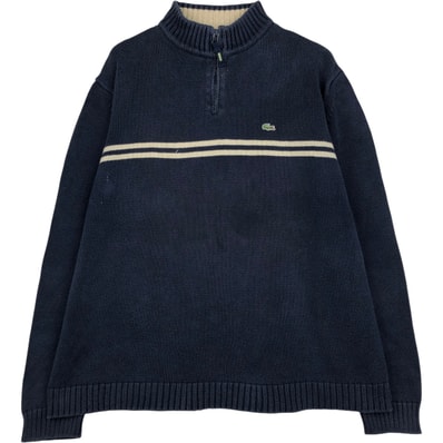 古着 ラコステ LACOSTE コットンニットハーフジップセーター 8 メンズXXL相当/eaa645958
