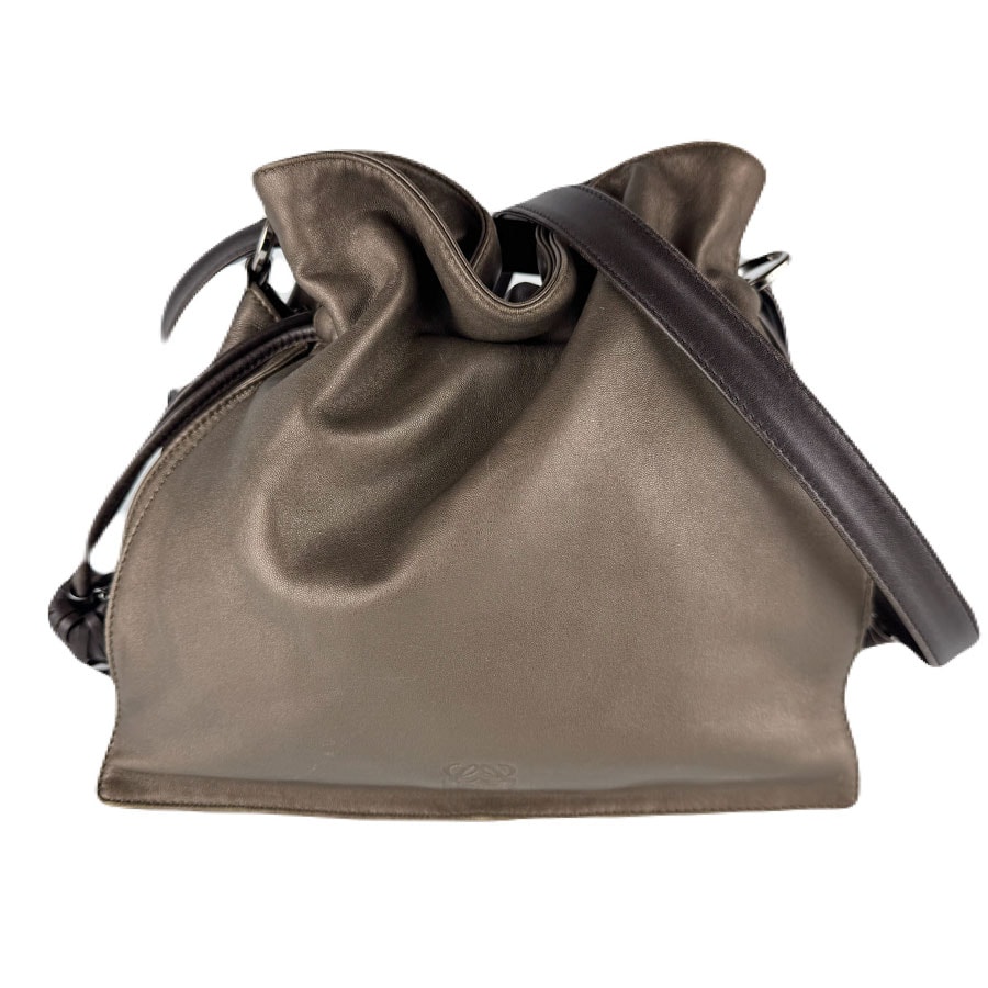 ロエベ LOEWE ショルダーバッグ フラメンコ レザー メタリックブラウン レディース【中古】 z8934