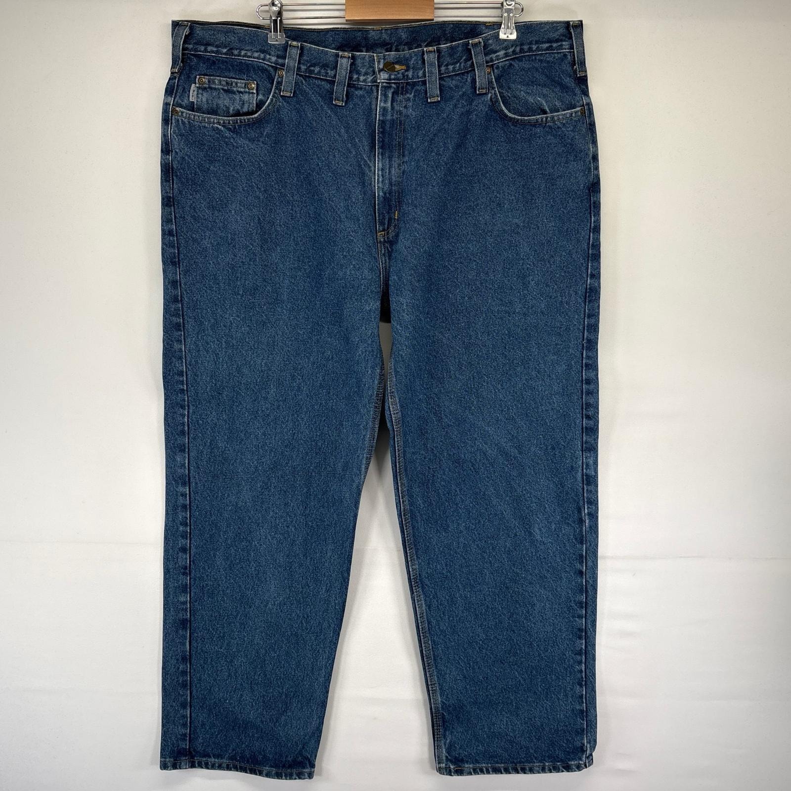 古着 カーハート Carhartt デニム パンツ ワンポイント テーパード 大きいサイズ ジーパン 5ポケット W44L30  ブルー系 メンズ