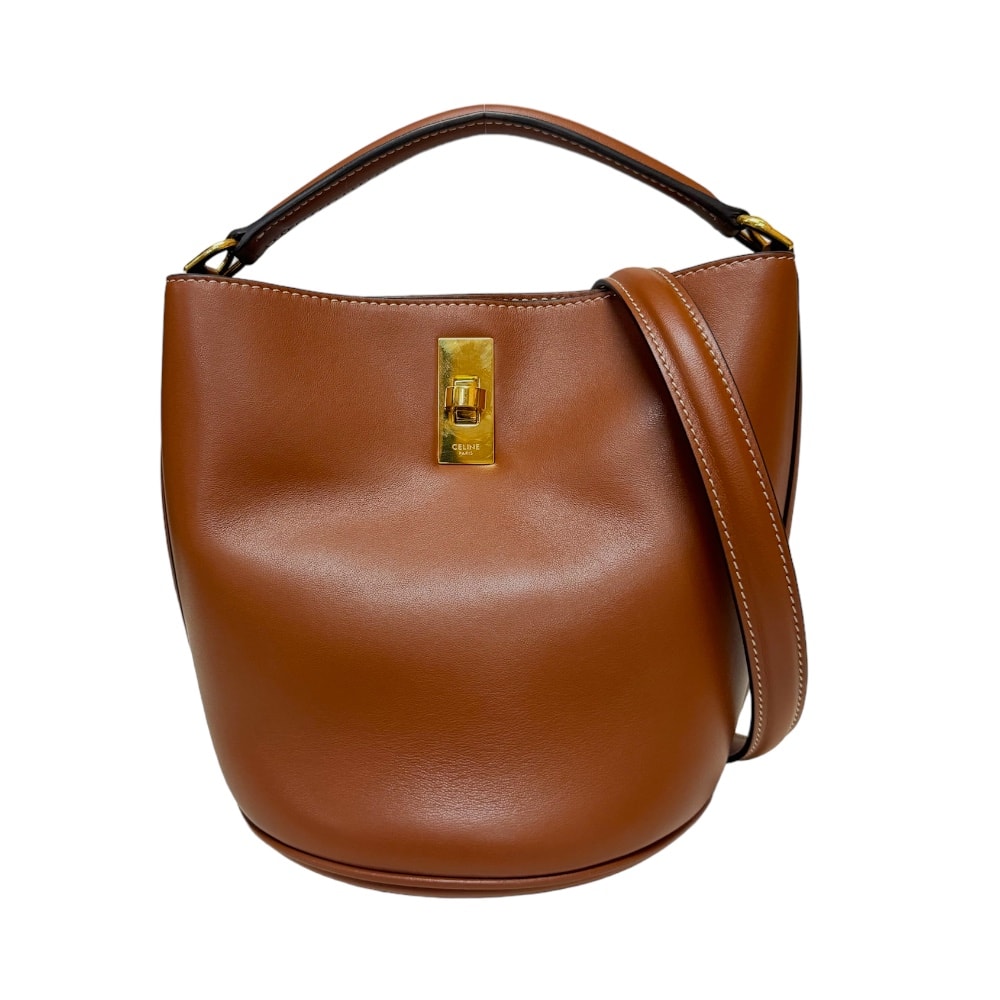 セリーヌ ティーンバケット16 ショルダーバッグ 19757-3CR4 ブラウン レディース CELINE  中古