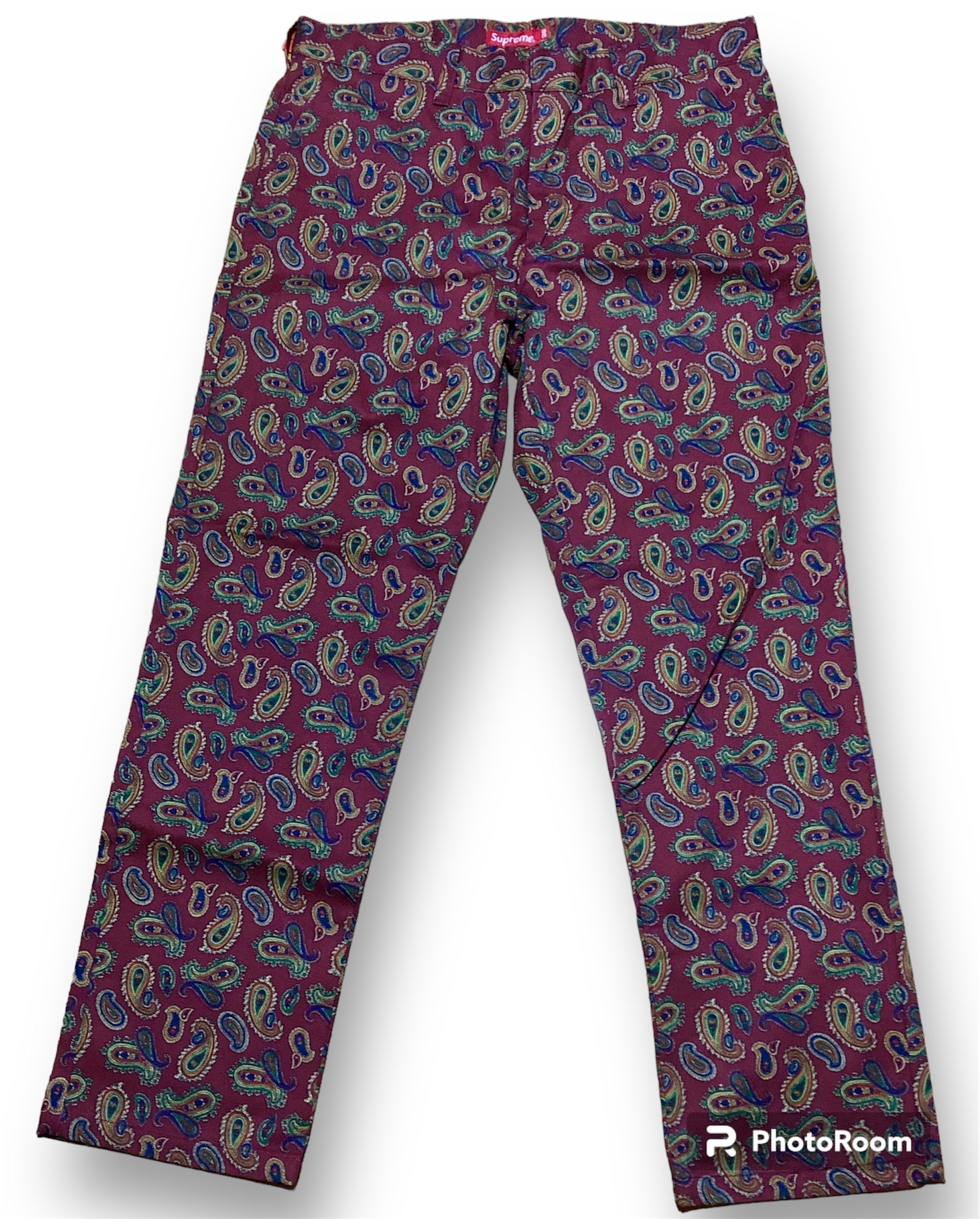 Supreme Paisley Work Pant バーガンディ エンジ ペイズリー ワーク パンツ 